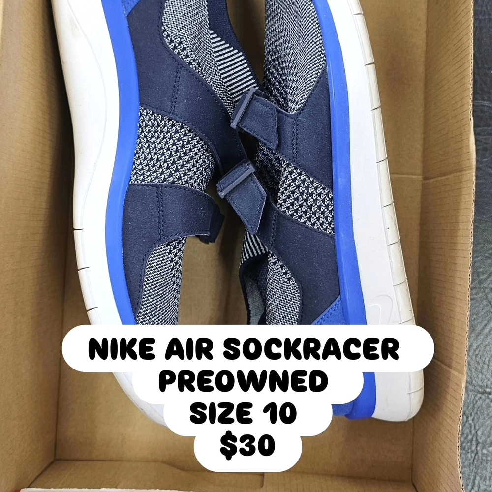 Nike Air Sockracer Blue and White Sneakers